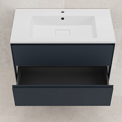 Style Line Тумба под раковину Лима 90 Plus подвесная эмаль графит матовая – фотография-7